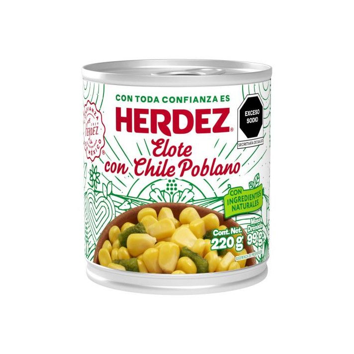 Herdez Maiz Blanco con Poblano 220g